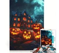 Puzzle per adulti da 1000 pezzi a tema Casa stregata di Halloween, gioco impossibile, migliora la memoria, con pezzi di forma casuale completamente ad incastro 38x52cm