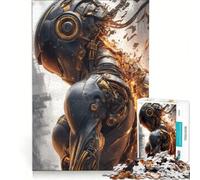 Puzzle per adulti da 1000 pezzi a tema Cyberpunk: disintegrazione di un androide Giochi rilassanti e divertenti da fare a casa, con poster e foglio di curiosità abbinati 38x52cm