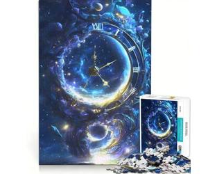 Puzzle per adulti da 1000 pezzi a tema fantasy con orologio spaziale, gioco divertente, rilassante e stimolante per la mente, ideale come elemento della lista dei desideri con Babbo Natale 50x75cm