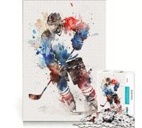 Puzzle per adulti da 1000 pezzi a tema hockey su ghiaccio gioco rilassante decorazione perfetta compleanno e Natale 38x52cm