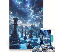 Puzzle per adulti da 1000 pezzi a tema scacchi nello spazio e galassia, giocattolo educativo, taglio di precisione, ideale per rafforzare il legame di coppia 38x52cm