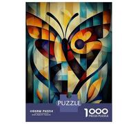 Puzzle Per Adulti Da 1000 Pezzi Abstract Butterfly Art - Geometric Nature Design in Bold Colors Puzzle Per Adulti Giochi Rilassanti Difficili Ottimo Regalo Per I Giocatori 38x26cm/1000pcs