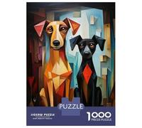 Puzzle Per Adulti Da 1000 Pezzi Abstract Geometric Dogs Art Print Puzzle Giochi Rilassanti Sfida Difficile Riduzione Dello Stress Regali 38x26cm/1000pcs