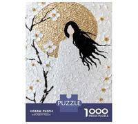 Puzzle Per Adulti Da 1000 Pezzi Abstract Woman with Flowers And Golden Sun Puzzle Per Adolescenti Giocattolo Decorazione Da Parete Decorazione Da Parete Regali Unici Per Compleanno E Natale 70x50cm/10