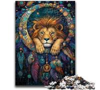 Puzzle per adulti da 1000 pezzi, acchiappasogni, leone, aiuta il cervello a esercitare i giocattoli che creano dipendenza per coltivare la pazienza, decorazione perfetta, 26x38cm