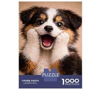 Puzzle Per Adulti Da 1000 Pezzi Adorable Puppy Smiling with Paws Puzzle Per Adulti Gioco Rompicapo Migliora La Memoria Divertimento Attività A Casa, 70x50cm/1000pcs