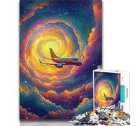 Puzzle per adulti da 1000 pezzi, Aereo tra le nuvole, puzzle per adulti, decorazione artistica da parete e idea regalo di compleanno per amici, ufficio a casa (dimensioni 38x26cm)
