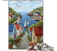 Puzzle per adulti da 1000 pezzi,affascinante villaggio costiero,puzzle per adulti da 1000 pezzi per adolescenti,giochi educativi per famiglie,regalo per la decorazione della casa (dimensioni 26x38cm)