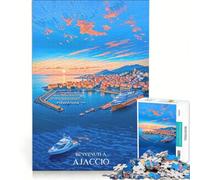 Puzzle per adulti da 1000 pezzi Affiche Ajaccio Ciel Coucher Soleil | 38x52cm Lista dei desideri difficile con Babbo Natale Regali unici per compleanno e Natale