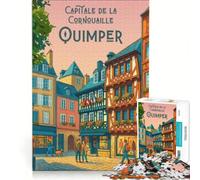 Puzzle per adulti da 1000 pezzi, Affiche Cornouaille, Giochi per famiglie, Attività divertenti a casa, Regalo di compleanno, Regali, 38x26cm