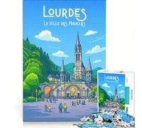 Puzzle per adulti da 1000 pezzi Affiche Lourdes | Migliora la memoria Sfida da completare Regalo di compleanno Regali di viaggio, 38x26cm