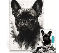 Puzzle per adulti da 1000 pezzi Affiche Tête De Bouledogue Français, gioco per famiglie, difficile e sfida, compleanno e regali unici 50x75cm