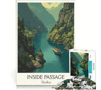 Puzzle per adulti da 1000 pezzi "Alaska Inside Passage", gioco educativo, decorazione da parete, regalo di compleanno, regalo di viaggio 38x26cm