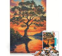 Puzzle per adulti da 1000 pezzi: Albero al tramonto in autunno gioco interattivo per divertimento in famiglia compleanni e altre occasioni 50x75cm