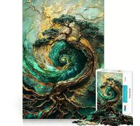 Puzzle per adulti da 1000 pezzi "Albero del Tempo" con tecnica Kintsugi, taglio preciso, divertente gioco di abilità mentale, svago e attività per compleanno (38x26cm)