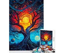 Puzzle per adulti da 1000 pezzi "Albero delle Due Lune" gioco pratico adatto alle coppie antistress allena la mente e la mano (50x75cm)