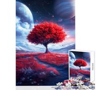 Puzzle per adulti da 1000 pezzi albero rosso in un paesaggio alieno giochi rilassanti regalo per donne giocattoli antistress divertimento a casa (26x38cm)