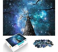 Puzzle per adulti da 1000 pezzi Albero sotto il cielo stellato Fatto di legno，da 14 anni in su Antistress Sfida difficile Idee regalo。misurare：50x75cm/19.68x29.52pollice