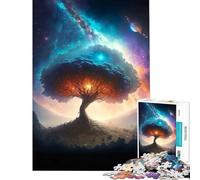 Puzzle per adulti da 1000 pezzi Albero spaziale mistico gioco impossibile sfida per l'intelligenza giocattolo avvincente regalo di compleanno per divertimento in famiglia (dimensioni 38x52cm)