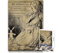 Puzzle per adulti da 1000 pezzi Alice e il coniglio bianco Gioco educativo per famiglie Un'opera d'arte Regalo per compleanni Dimensioni 38x26cm