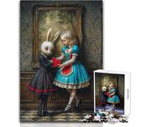 Puzzle per adulti da 1000 pezzi Alice e il coniglio bianco Gioco pratico educativo Regalo per compleanni Dimensioni 50x75cm