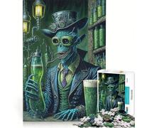 Puzzle per adulti da 1000 pezzi: alieno che alza un bicchiere di birra, gioco impossibile, passatempo ideale per le vacanze a casa, compleanno e Natale 38x26cm