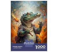 Puzzle Per Adulti Da 1000 Pezzi Alligator Wizard with Fire Staff Puzzle Per Adulti Gioco Per Famiglie Vacanza A Casa Passatempo Regali Unici Per Compleanno E Natale 70x50cm/1000pcs