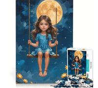 Puzzle per adulti da 1000 pezzi, altalena da sogno al chiaro di luna, gioco impossibile, difficile, compleanno e altre occasioni 38x26cm