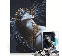 Puzzle per adulti da 1000 pezzi "Angelo caduto con dettagli dorati", gioco rompicapo, sfida impegnativa, regalo per amici e familiari 50x75cm