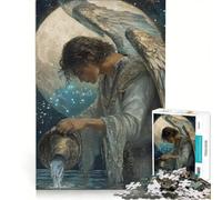 Puzzle per adulti da 1000 pezzi, angelo che versa acqua, gioco rilassante, difficile, ideale come regalo con Babbo Natale 50x75cm