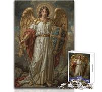 Puzzle per adulti da 1000 pezzi Angelo con spada e scudo Bellissimo design Analisi del gioco e logica Regali di Babbo Natale segreto Dimensioni 50x75cm