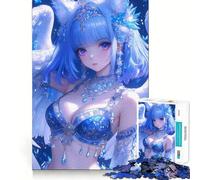 Puzzle per adulti da 1000 pezzi,angelo dai capelli blu con Win Fine Joint Fun,attività stimolante per la mente,gioco rilassante,regalo di Natale tranquillo 50x75cm