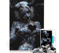 Puzzle per adulti da 1000 pezzi angelo di marmo con cuore nero gioco pratico difficile e stimolante ideale come regalo per tutta la famiglia 50x75cm