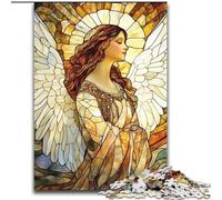 Puzzle per adulti da 1000 pezzi, angelo in vetro colorato, giocattoli educativi ideali come regalo per tutta la famiglia, dai 14 anni in su dimensioni 50x75cm