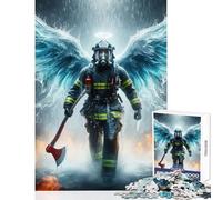 Puzzle per adulti da 1000 pezzi,angelo pompiere,pioggia,fuoco,giocattolo,decorazione da parete,regalo divertente,gioco educativo,adatto per la decorazione del desktop,dimensioni 38x52cm