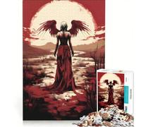 Puzzle per adulti da 1000 pezzi angelo rosso e bianco giochi rilassanti attività divertenti da fare a casa con poster abbinato e foglio di curiosità 50x75cm