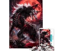 Puzzle per adulti da 1000 pezzi Anime Blood Moon Wolf Difficile e impegnativo Giocattolo difficile Decorazione da parete per e dai 14 anni in su (50x75cm)
