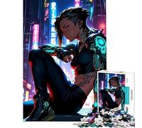 Puzzle per adulti da 1000 pezzi anime cyberpunk cyborg giochi rilassanti giocattoli educativi regalo per compleanni divertente e umoristico (dimensioni 50x75cm)