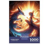 Puzzle Per Adulti Da 1000 Pezzi Anime Girl And Fox Spirit Puzzle Giochi Rilassanti Sfida Difficile Regali Unici Per Compleanno E Natale 70x50cm/1000pcs