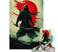 Puzzle per adulti da 1000 pezzi anime ninja giapponesi verdi giocattolo educativo per l'apprendimento gioco per famiglie regalo divertente (dimensioni 38x26cm)