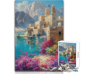Puzzle per adulti da 1000 pezzi, Antico monastero sul lago, Rompicapo, Giochi per famiglie, Un'opera d'arte, Regali di Babbo Natale segreto, Dimensioni 38x26cm