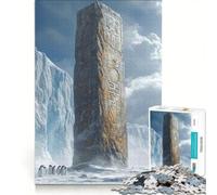 Puzzle per adulti da 1000 pezzi: antico obelisco nel ghiaccio, gioco pratico, ideale per passare il tempo durante le vacanze, per rafforzare l'amore di coppia 50x75cm
