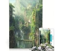 Puzzle per adulti da 1000 pezzi, antico tempio nella giungla, gioco pratico, ideale per passare il tempo durante le vacanze, per rafforzare l'amore di coppia 38x52cm
