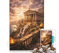 Puzzle per adulti da 1000 pezzi: Antico Tempio Verde nell'antica Grecia, gioco pratico, divertente e spiritoso, ideale come idea regalo con Babbo Natale 50x75cm