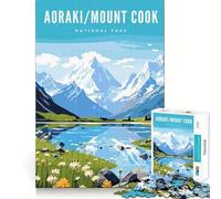 Puzzle per adulti da 1000 pezzi,Aoraki Mount Cook Ntl Park,gioco divertente e cognitivo con incastri perfetti,ideale per momenti di svago e per stimolare la mente,perfetto come regalo di compleanno
