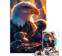 Puzzle per adulti da 1000 pezzi: Aquila calva con aquilotti Impegnativo da completare gioco manuale difficile adatto a persone dai 14 anni in su (38x52cm)