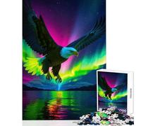 Puzzle per adulti da 1000 pezzi aquila che vola aurora boreale decorazione per la casa giocattoli regalo per compleanni giochi per famiglie migliorare l'amore tra coppie dimensioni 50x75cm