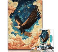 Puzzle per adulti da 1000 pezzi Aquila tra le nuvole puzzle per adolescenti antistress per ammazzare il tempo lista dei desideri con Babbo Natale 75x50cm