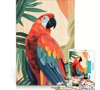 Puzzle per adulti da 1000 pezzi: Ara scarlatta in un paradiso tropicale gioco impossibile migliora la memoria con pezzi di forma casuale completamente ad incastro 50x75cm
