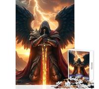 Puzzle per adulti da 1000 pezzi Arcangelo alato con spada infuocata giocattolo educativo idee regalo per giochi educativi che migliorano l'amore tra coppie dimensioni 50x75cm